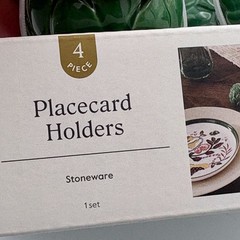 Threshold Green Artichoke Placecard Holders 4-Pack Stoneware Hosting Table Décor
