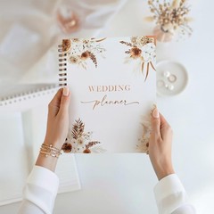 Beautiful Boho Wedding Planner Book and Organizer 9 inches X 11 inches,