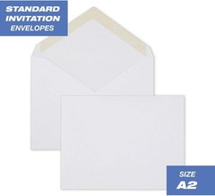 Mead Standard A2 Invitation Envelopes, Gummed 1 Count (Pack of 100), White