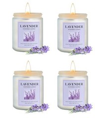 4 Pack Candle Set, 30 oz 200 Hour Home Aromatherapy Jar Candles, Long Lavender