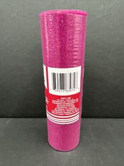 Glitter Tulle Scintillant 6” X 3 Yards Fuchsia With Pink Glitter