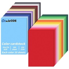 5″ x 7″ Cardstock 30 Colors, 300 x 7″-300 Sheets, 30 Colors-5″ x P