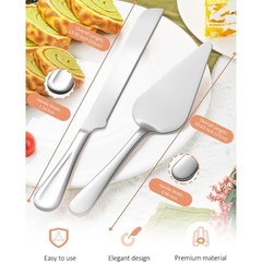 13-Inch Premium Wedding Cake Knife and Server Set Serrated Edge for Cutting