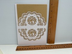 90+ Laser Cut Wedding Invitations Kit Envelopes White Pearlescent Brown Doves