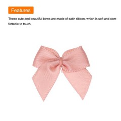 100Pcs Mini Ribbon Bow 1″ Fabric Satin Ribbon Flower Bows Nude Pink