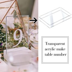 120 PCS Clear Acrylic Wedding Place Cards Blank Name Plate Seating Chart Sign