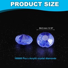 10000 Pcs Acrylic Wedding Table Diamonds 4.5 mm Crystals Gems Sapphire Blue