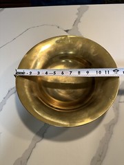 Brass Finish Metal Bowl Compote Base Candle Holder Center Piece Table Decor 12″