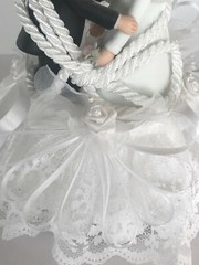 Cowboy Western Lassoed in Love, White Cake Topper