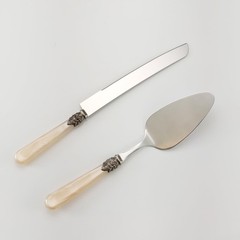 CATHYLIN Wedding Cake Knife & Server Set, Italian Style, 2 pcs, Yellow
