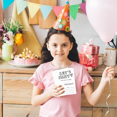 Black and White Birthday Invitations, 25 Double-Sided Invitation Cards with 2…