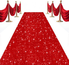 Sequin Aisle Runner Red Carpet for Party 2X15Ft Glitter Wedding Ceremony Floor