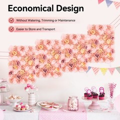 6 PCS Artificial Rose Flower Wall Panels Wedding Backdrop Party Decor 60 x40cm