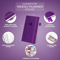 Pocket Planner Weekly – Undated Monthly Goal Pocket size (3.7″ x 6.7″) Purple