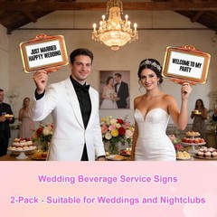2pcs Wedding Bottle Service Signboard, (22 x 19.68) inch, multicolor