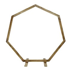 7 ft Natural Heptagon Wood Wedding Arch Backdrop Stand Party Events Decorations