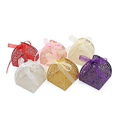 Pack of 100 Laser Cut Rose Candy 1 Count (Pack of 100) Pink (Rose box 100)