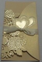 25 Pcs Gold Wedding Laser Cut Invitation Cards Rose Heart Greeting & Envelopes