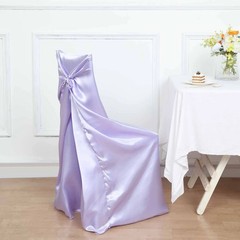 6 Lavender SATIN UNIVERSAL CHAIR COVER for Wedding Banquet Reception Decorations