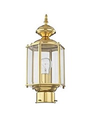 Lighting 2117-02 Post Light Fixture, Polished Brass | Clear Beveled Glass