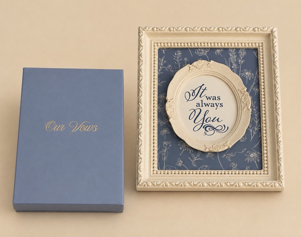 Hallmark Our Vows Wedding Gift Set Keepsake Frame & Vow Books New Sealed