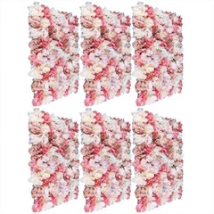 6*Flower Wall Panel Party Artificial Wedding Decor Rose Bouquet Romantic Flower