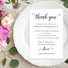 Giftideaworkshop 50 Pcs Wedding Thank You Place 50 Count (Pack of 1), White