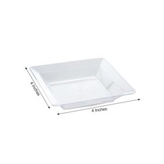 Plastic CLEAR 4.25″ Elegant Square PLATES Disposable Party Wedding TABLEWARE