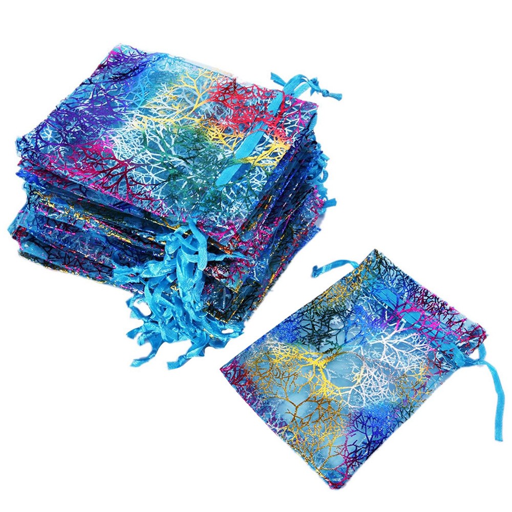 50/100/200 Sheer Coralline Organza Favor Gift Bags Jewelry Pouches Wedding Party