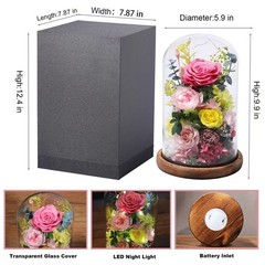 lovenfold Flowers for Delivery Preserved Rose in Glass Pink-spring