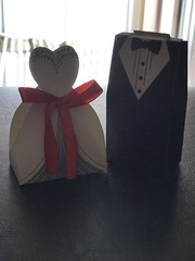 20pcs 3D Wedding Favor Boxes Dress & Tuxedo Party Bride Groom Shower Gift