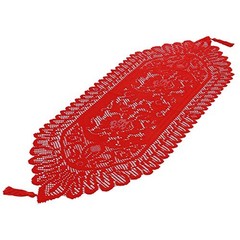 Lace Table Runner for Wedding Party Coffee Table Decor Red, 13 13″x35″ #1-red