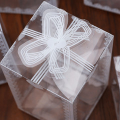 10/50pcs Clear Floral PVC Cube Boxes Gift Tennis Toy Candy Cake Package Display