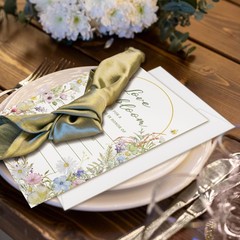 ZEDEV 25 Sets Flower Double Sided Wedding Invitations 4*6 inches, Multicolor