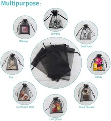 Dealglad Bezall 50pcs Drawstring Organza Jewelry Candy Pouch Christmas Weddin…