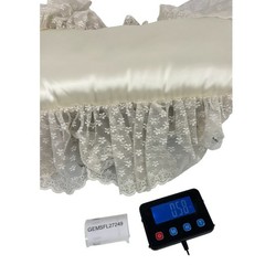 Vintage Cream Satin Lace Flower Rectangular Wedding Ring Bearer Pillow Polyester