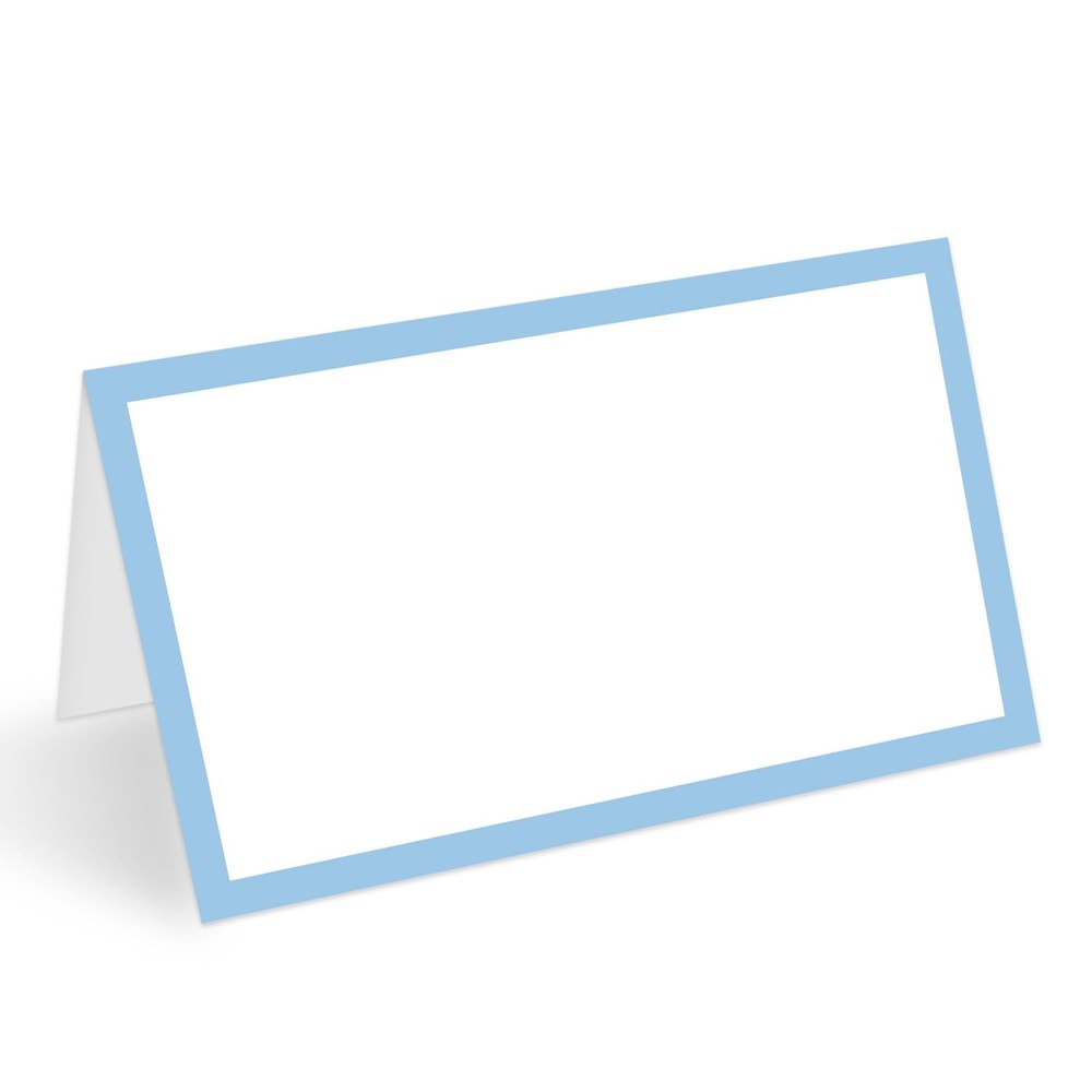25 PCS Dusty Blue Border Place Cards Blank Name Card Banquet Events04