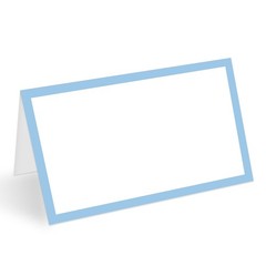 25 PCS Dusty Blue Border Place Cards Blank Name Card Banquet Events04