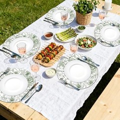 50 Pc Disposable placemats for Party Floral Placemats Vintage Sage Green Blue