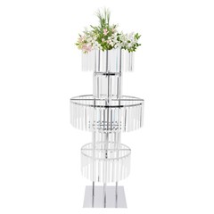 5 Tier Clear Flower Stand Iron Acrylic 43.3in Wedding Event Decor