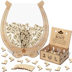 Wedding Guest Book Alternative, Wooden Western Cowboy Wedding Decorations for…