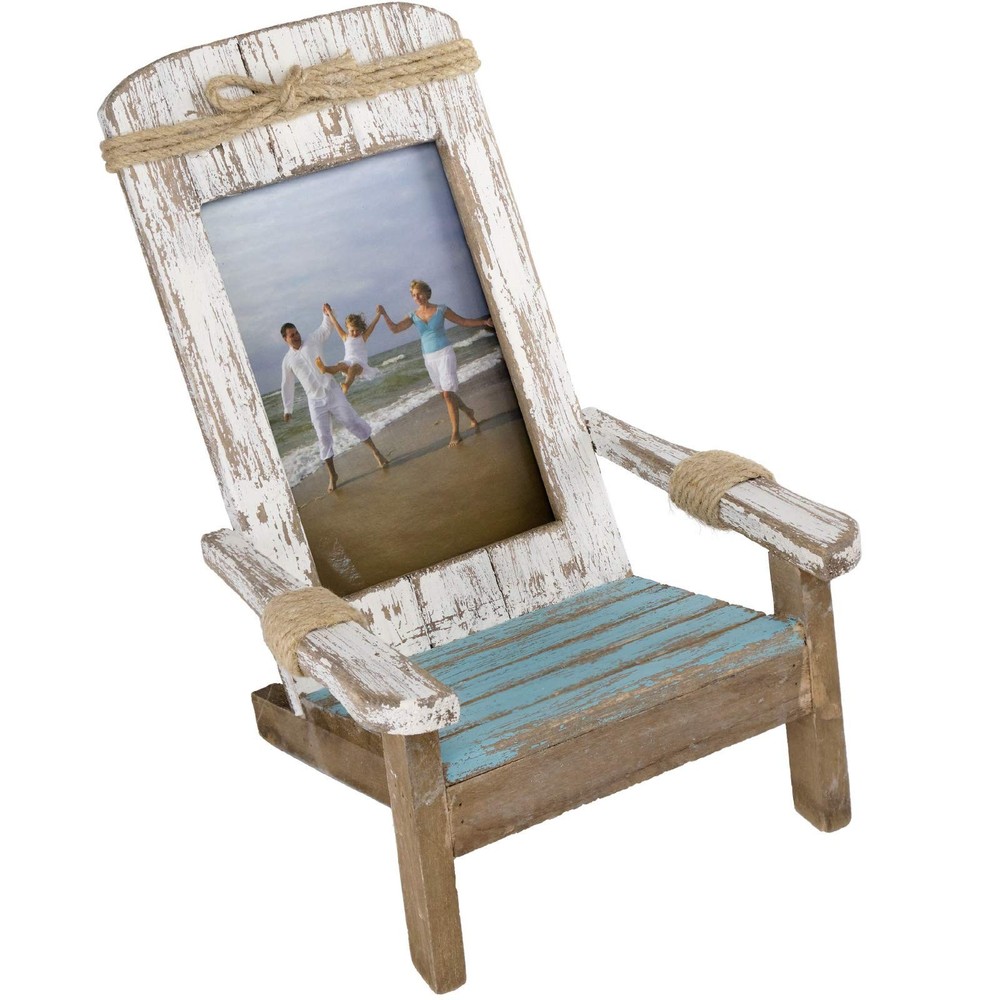 EXCELLO GLOBAL PRODUCTS Beach Chair Photo Frame: Holds 4×6 Vertical Photo. Ru…