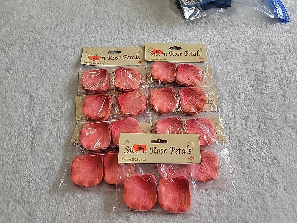Vintage Beistle Silk ‘n Rose Petals Coral Pink 60-2″ Per Package #540