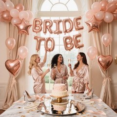 WEIKA Rose Gold Bridal Shower Decorations Kit – Bride To Be