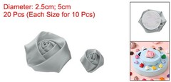 20pcs 2.5cm/5cm Ribbon Flower Rose Artificial Fabric Flowers (Light Grey)