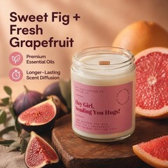 Unboxme Gifts Hug In A Jar Scented Candle For – Fig Long-Lasting Soy Wax Gift