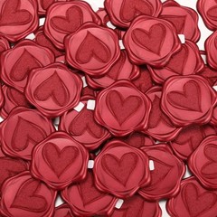 Yoption Heart Wax Seal Stickers, 50pcs Metallic Wine Red Self-Adhesive Envelo…