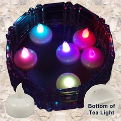 12 Multicolor Led Floating Candle Floral Tea Light for Wedding Centerpiece Decor