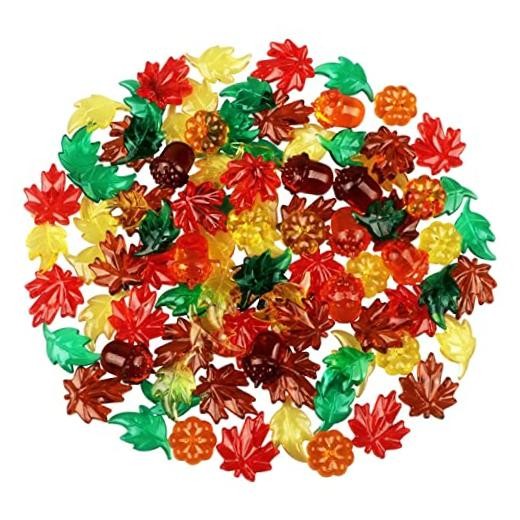 Jangostor 200 PCS Acrylic Leaves Mini Pumpkins Acorns Maple Leaves – Acrylic