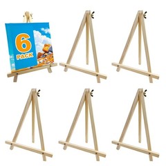 6 Pack 9 Inch Wood Easels, Tripod, Table Top Easels for Painting, Art Craft P…